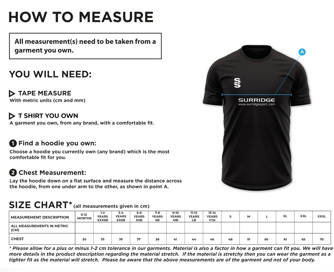Little Lions - Match Shirt - Size Guide